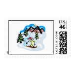 Cross Country Skier postage