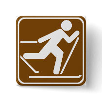 Cross Country Skiing Highway Sign Pinback Buttons