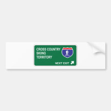 Cross Country Skiing Next Exit Bumper Sticker