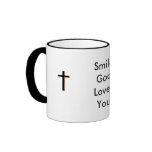 cross, cross, Smile God Loves You Coffee Mugs