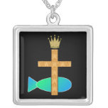 Cross, Crown, and Fish Custom Necklace