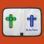cross, day, planner, blue, green, weekly, week,