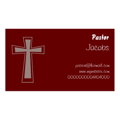 Cross Design, Pastor, Business Cards (front side)
