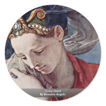 Cross Detail By Bronzino Angelo Round Sticker