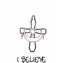 Cross drawing/ I  BELIEVE t-shirts
