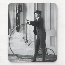 Cross-Dressed Cyclist, 1890 Mousepad