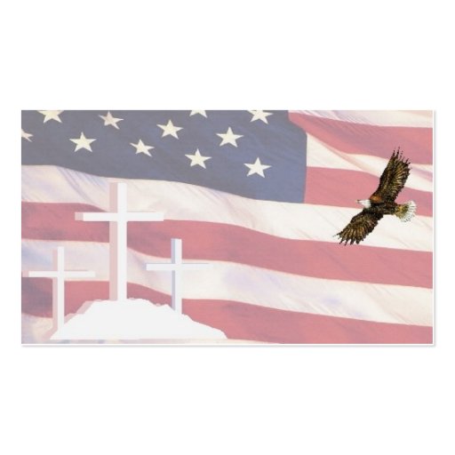 Cross & Flag BC w eagIe 5-10 Business Cards (front side)