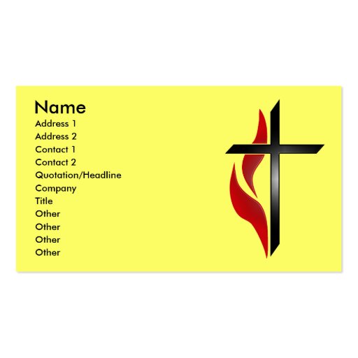 CROSS & FLAME BUSINESS CARDS (front side)