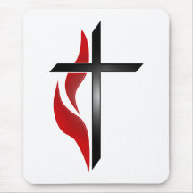 CROSS & FLAME MOUSE MAT
