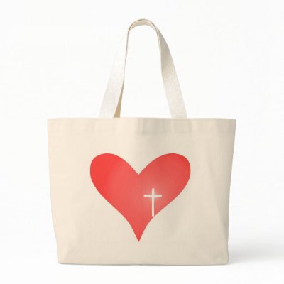 Cross/Heart Tote Bag by Mrsphillips
