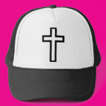 Cross in Black Blue Gold or Silver Hat