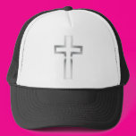 Cross in Black Blue Gold or Silver Mesh Hats