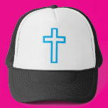 Cross in Black Blue Gold or Silver Trucker Hat