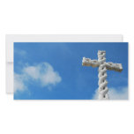 Cross in clouds and blue sky personalized photo card