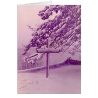 Cross in the snow card