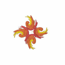 Cross of flames embroidered shirts