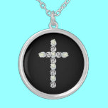 Cross of Silver and White Roses necklaces