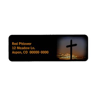 Cross on Black 2 Custom Return Address Labels