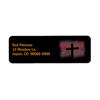 Cross on Black Custom Return Address Label