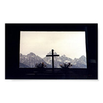 Cross on Mount Moran posters