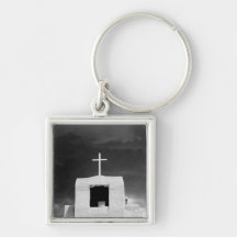 Cross on oldest church, San Miguel, Santa Fe, Key Chain