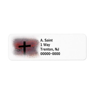 Cross on White Custom Return Address Labels