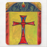 Cross over Snake Medieval Style Cross Design mousepads