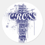 Cross Round Stickers