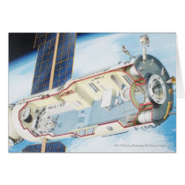 Cross section of solar powered space station cards