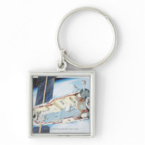 Cross section of solar powered space station key chain
