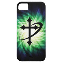 Cross Silhouette; Glowing iPhone 5 Cover