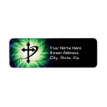 Cross Silhouette; Glowing Custom Return Address Label