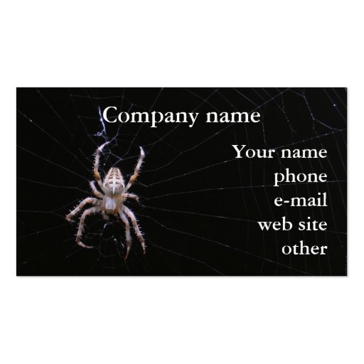 Cross Spider ~ biz card Business Card Template (front side)