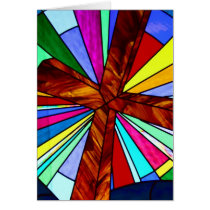 Cross stained glass detail photograph church cards