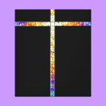 Cross - stained glass - wrapped canvas canvas prints