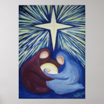 Cross Star Nativity Print
