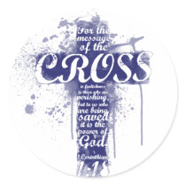 Cross Round Stickers