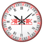 Cross-stitch birds wall clocks