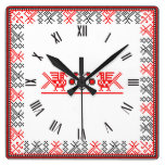 Cross-stitch birds wall clocks