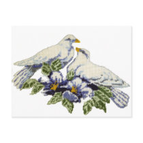 Cross-stitch Doves postcards