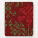 Cross stitch floral pattern mousepad