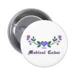 Cross Stitch Print Medical Coder Pins