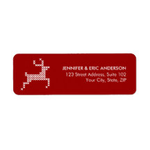Cross Stitch Reindeer Christmas labels