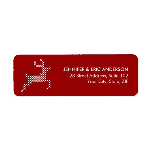 Cross Stitch Reindeer Christmas labels