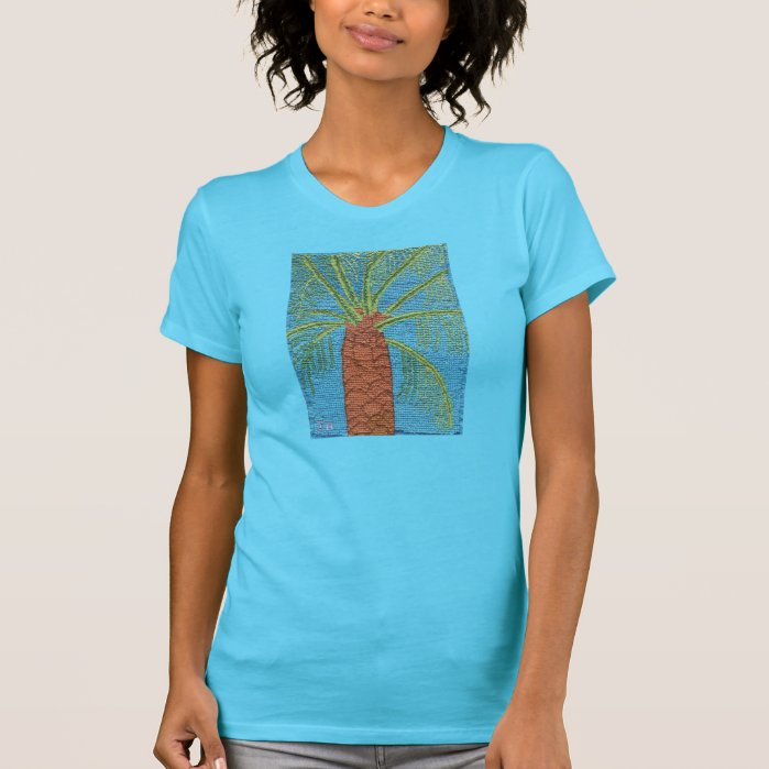 Cross Stitched Palm Tree By Julia Hanna T-shirt