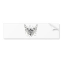 Cross ~ Winged Christian Christianity Gothic Bumper Sticker