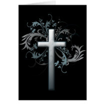 Cross with floral graphics card