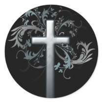 Cross with floral graphics stickers