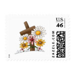 Cross with Flowers Postage