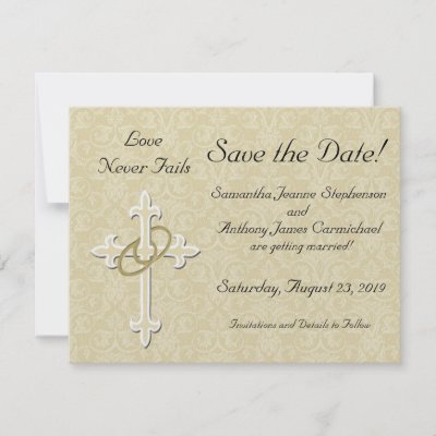 Lovely Religious contemporary Christian Wedding save the date cards with 